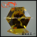 AAA high quality hexagon golden yellow CZ stone